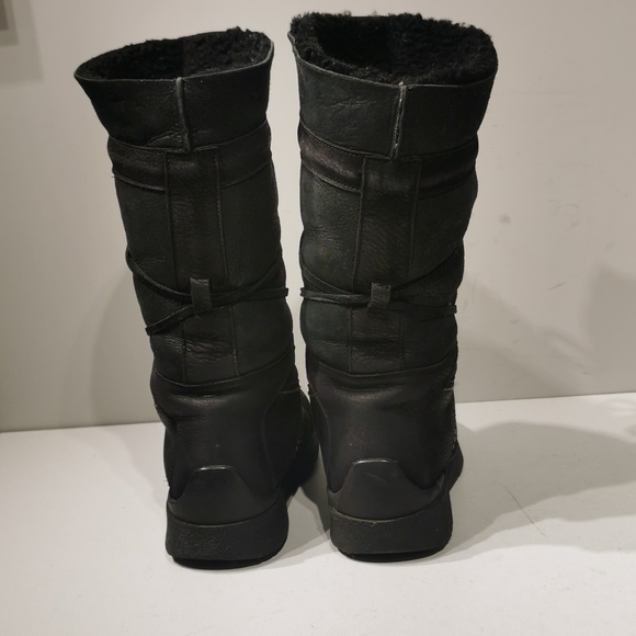 Pajar Womens Boots Winter Snow Leather Suede Black Wedge 12" - Picture 5 of 8